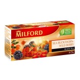 Milford черный чай Облепиха - Лесные ягоды, 20 пакетиков